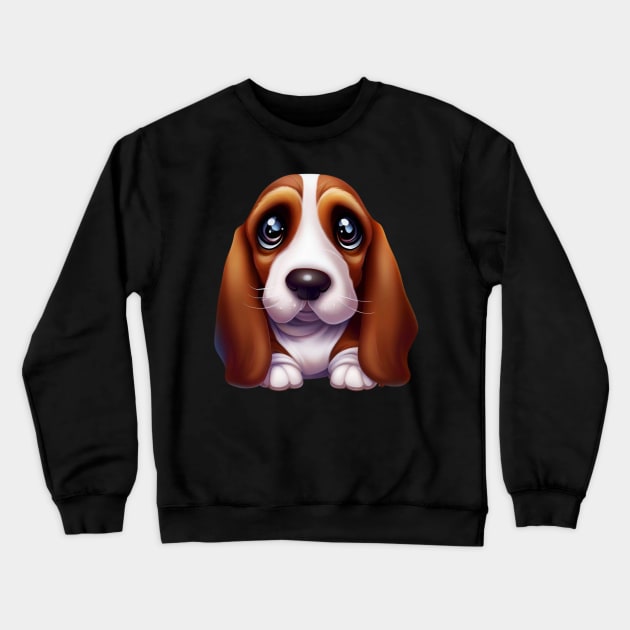 Barktacular Basset Hound Crewneck Sweatshirt by Art By Mojo